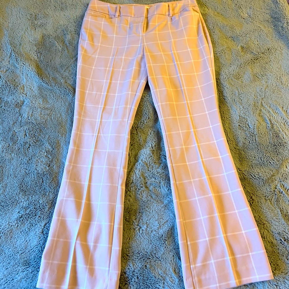Pink Plaid Work Pants from New York and Company